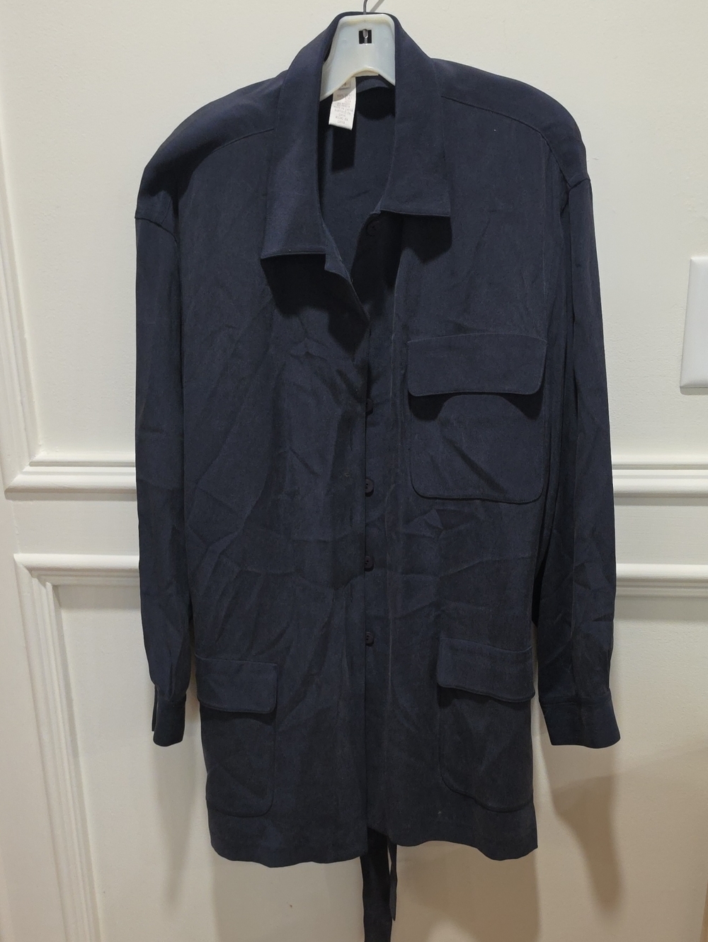 Ladies All Silk Navy Utility Jacket - Brand: